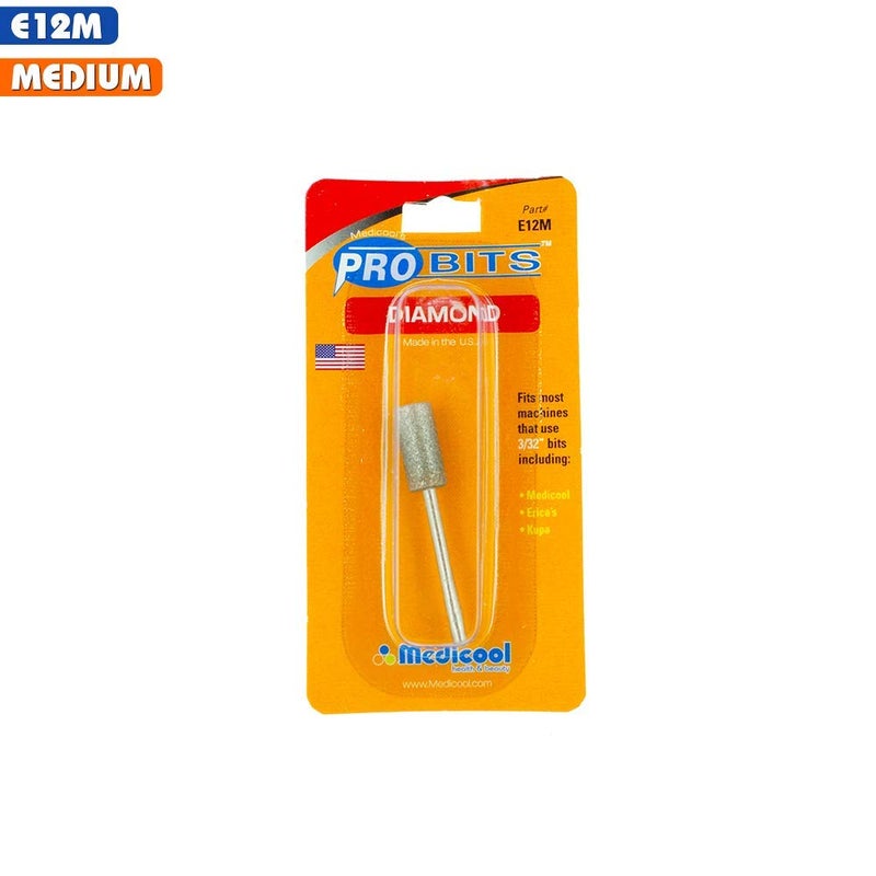 Medicool Diamond Barrel Filing and Shaping Manicure and Pedicure Nail Tool Bit | E12M - Image 2